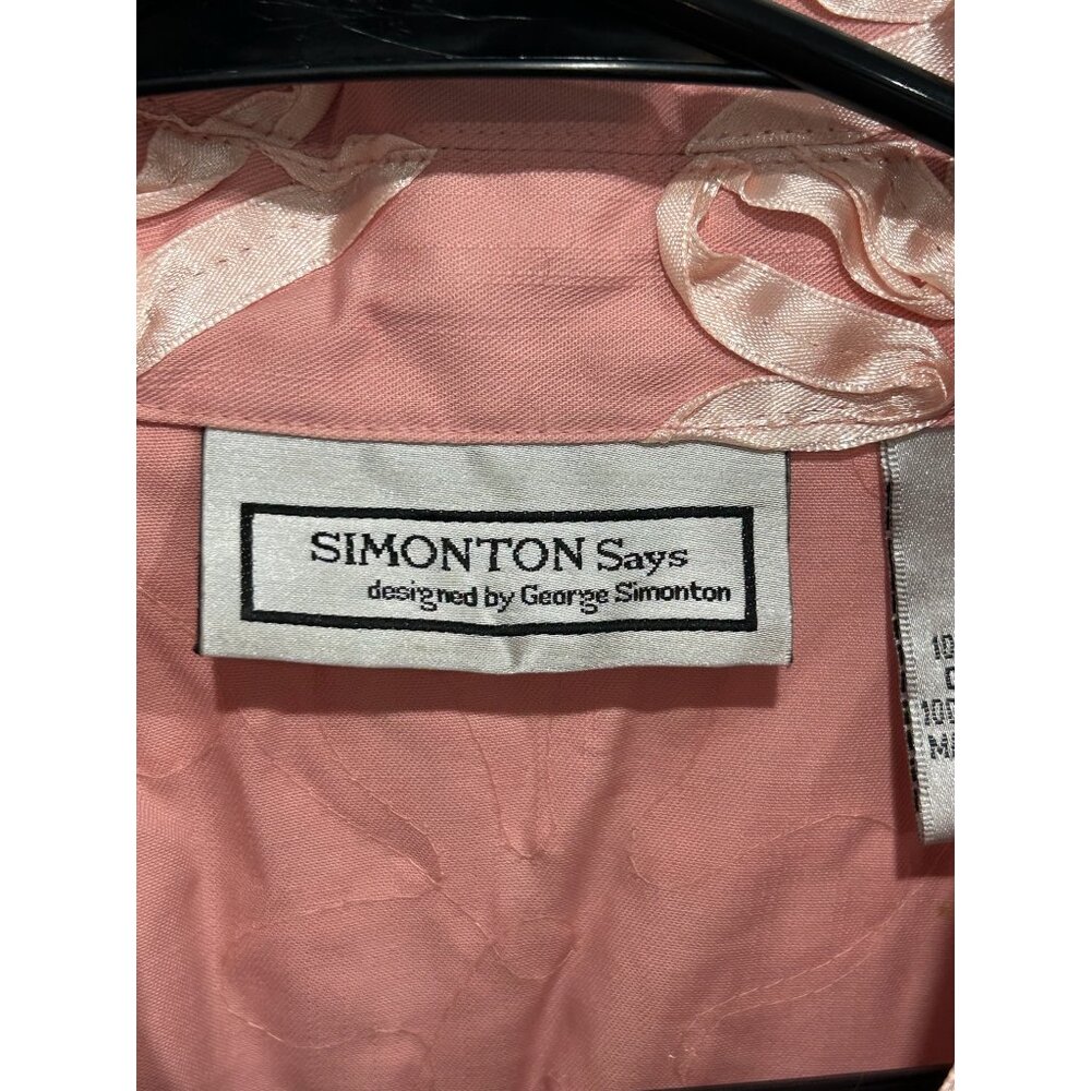 Simonton Says Button Front Blazer Jacket Pink Sz … - image 5
